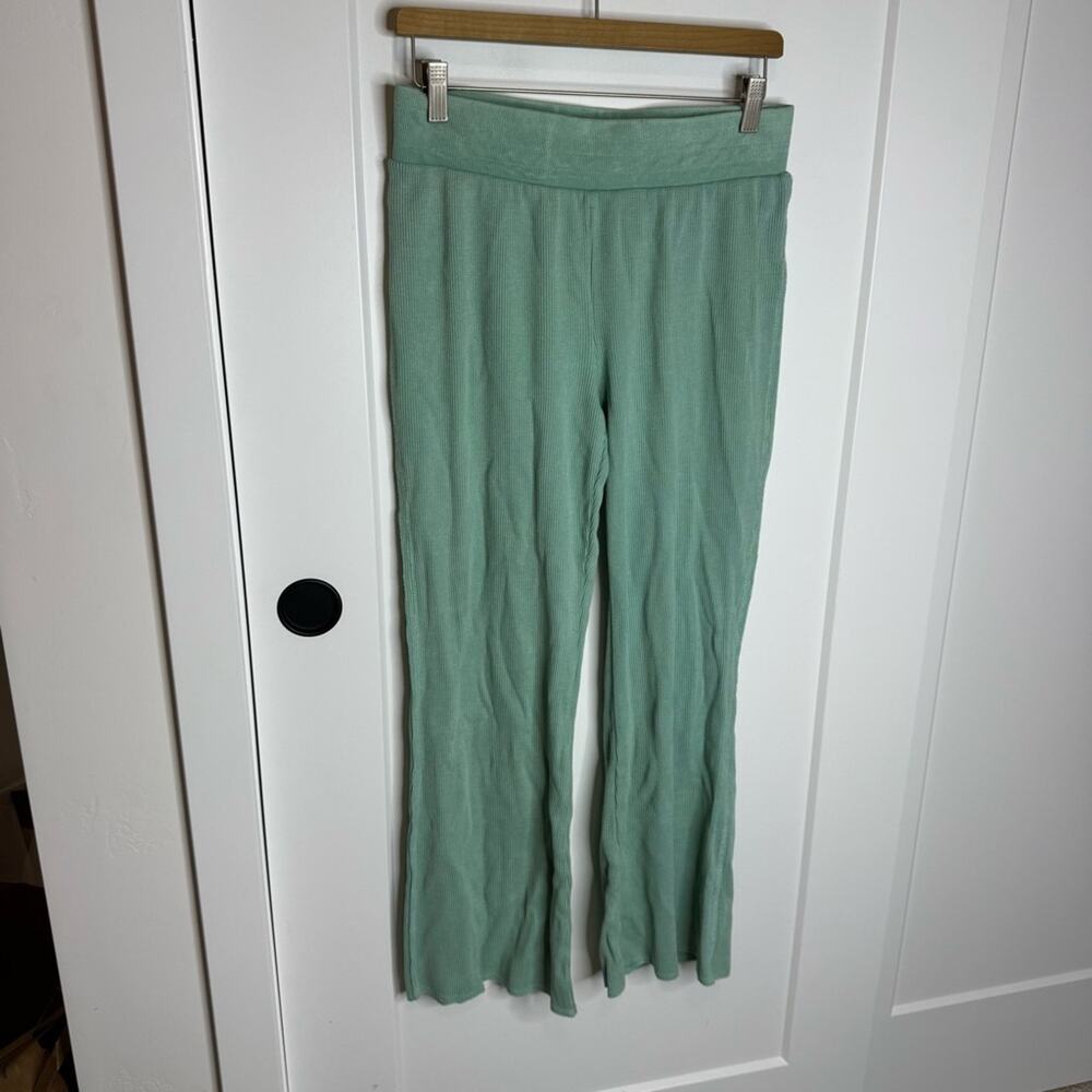 Sundry Sunnyside Waffle Knit Thermal Wide Leg Lounge Pants Size Medium